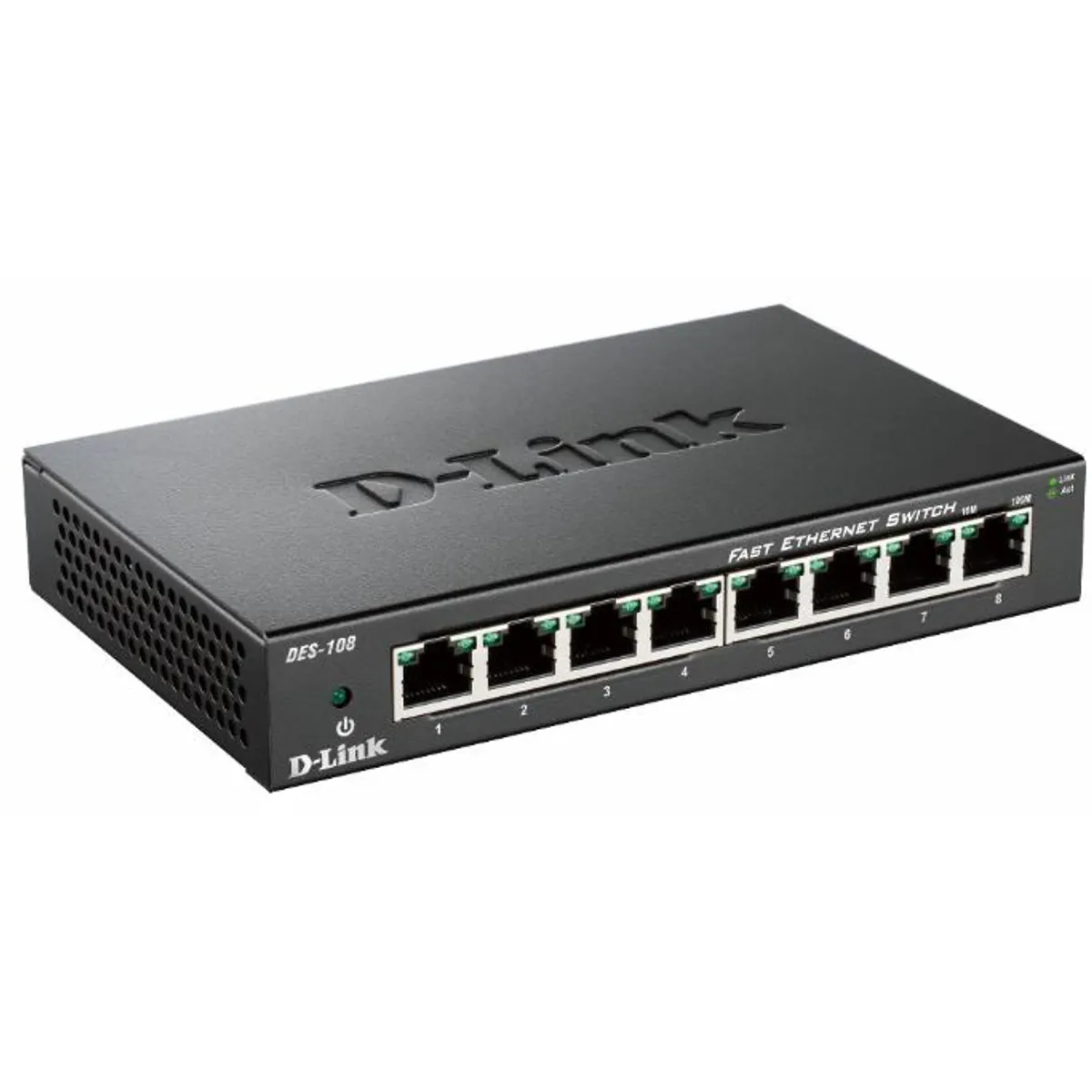 D-Link DES-108/E DES-108 8-portos 10/100 Mbps nem menedzselt kapcsoló fém ház asztali falra szerelhető #1