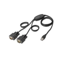 Assmann DA-70158 USB A 2.0 to 2xRS-232 kábel 1,5 m fekete