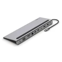 Belkin INC004BTSGY 11-in-1 multiport dokkoló 100 W PD 4K HDMI DisplayPort VGA 5 Gbps Gigabit Ethernet SD MicroSD USB-A