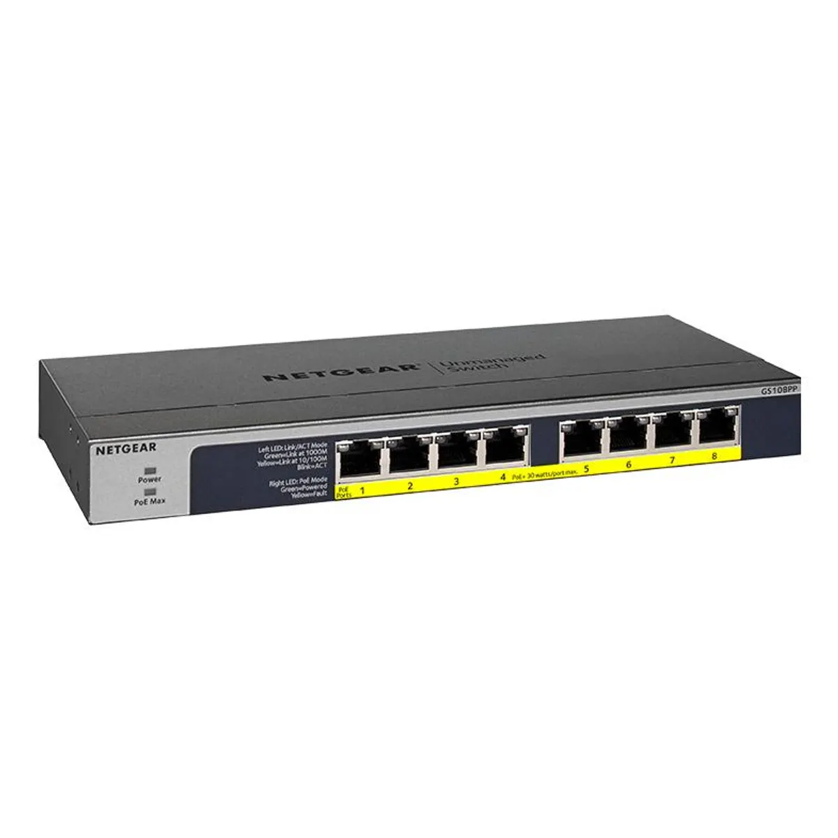 Netgear GS108PP-100EUS GS108PP 8-portos gigabit PoE unmanaged switch 120 W #1
