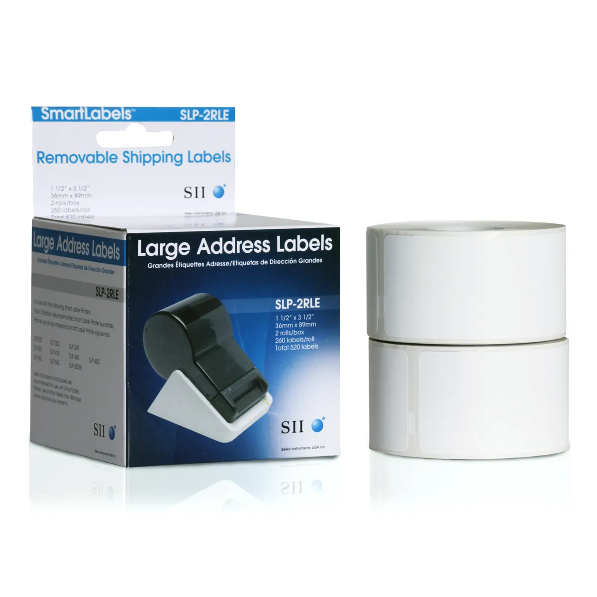 Seiko 42100609 SLP-2RLE fehér öntapadós címke 36x89 mm, 260 db tekercsenként, 2 tekercs csomagban #1