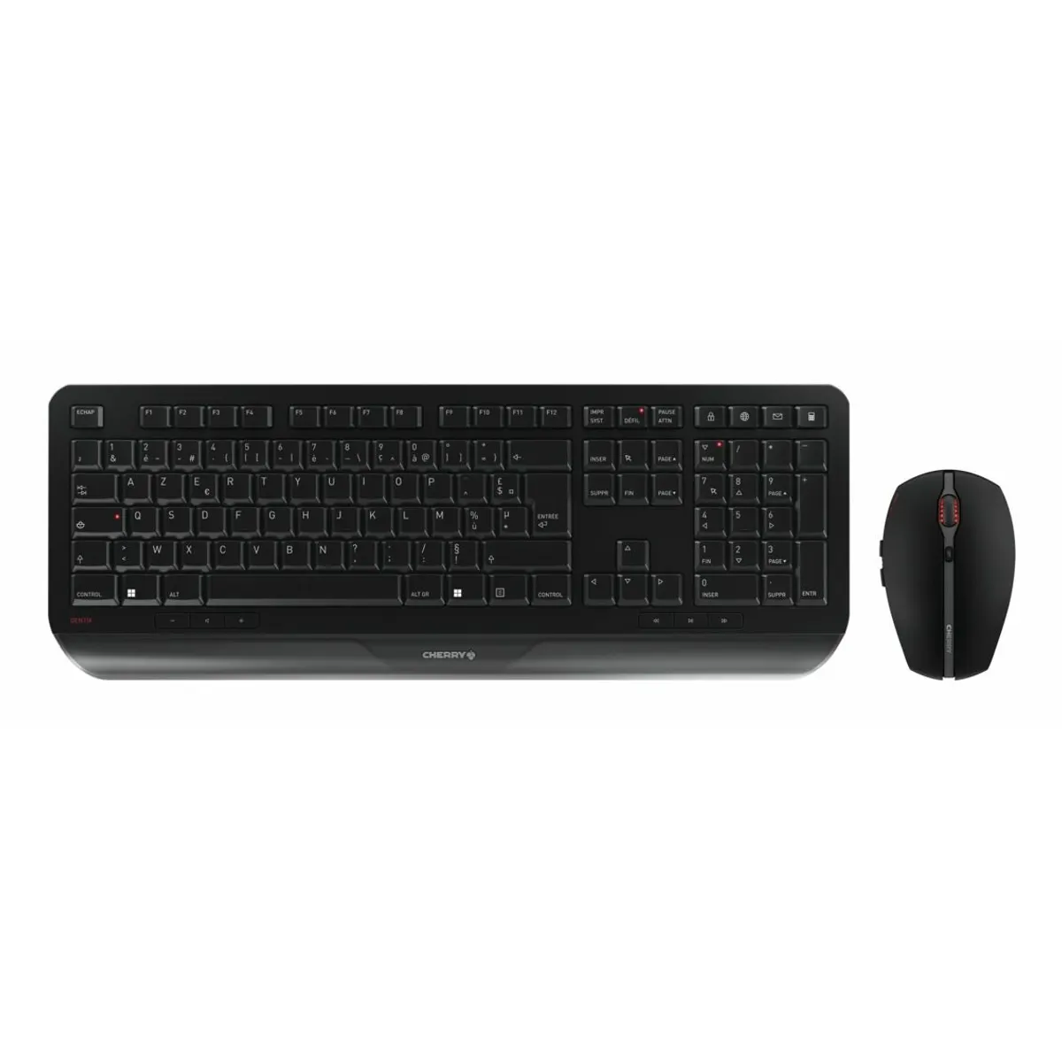Cherry JD-7000FR-2 Gentix Desktop vezeték nélküli francia billentyűzet és egér, 115 billentyű, RF, AZERTY, fekete, csuklótámasz #1