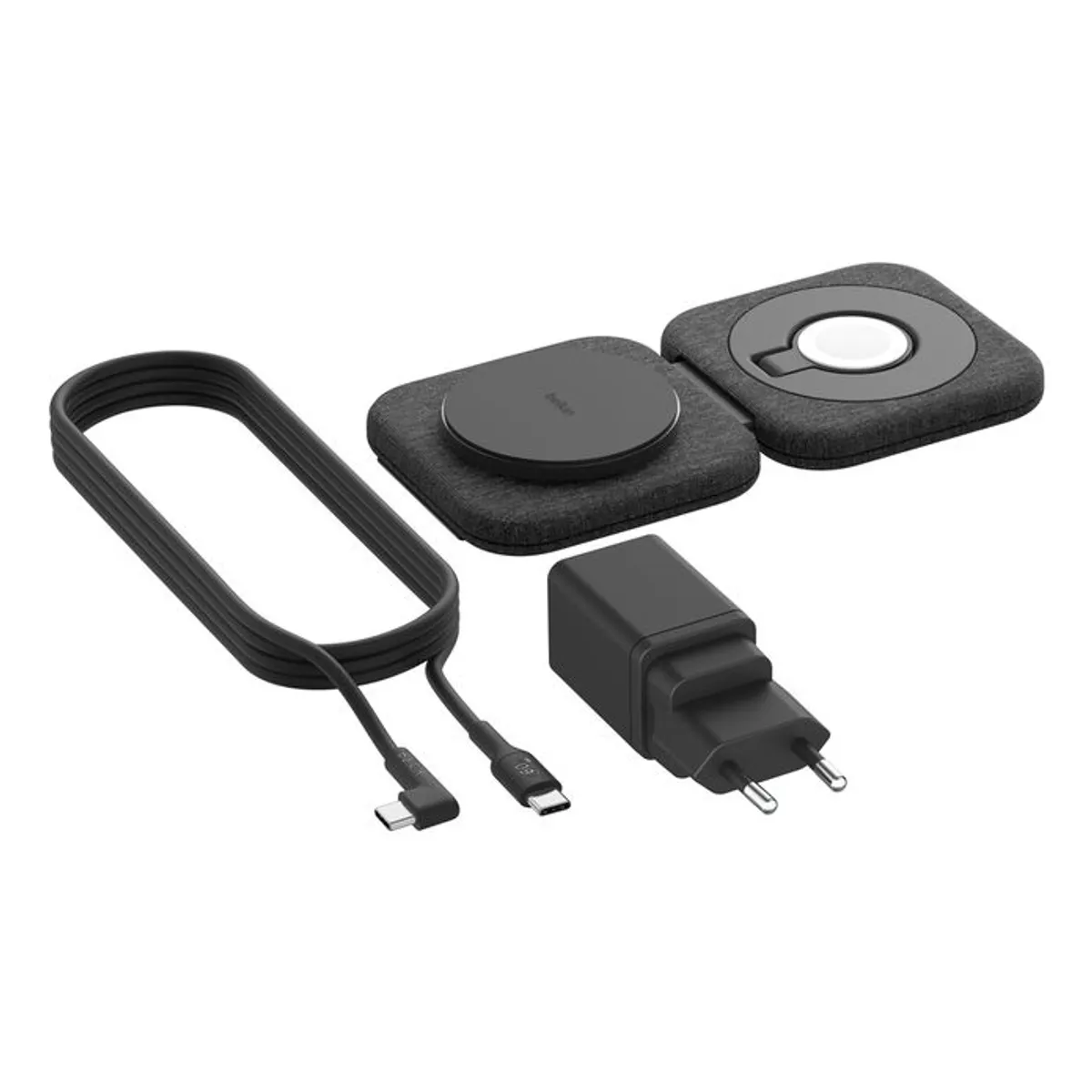 Belkin WIZ026VFBK BoostCharge Pro 2-in-1 mágneses vezeték nélküli töltőállomás 1 USB-C port gyorstöltés 1,5 m fekete #1