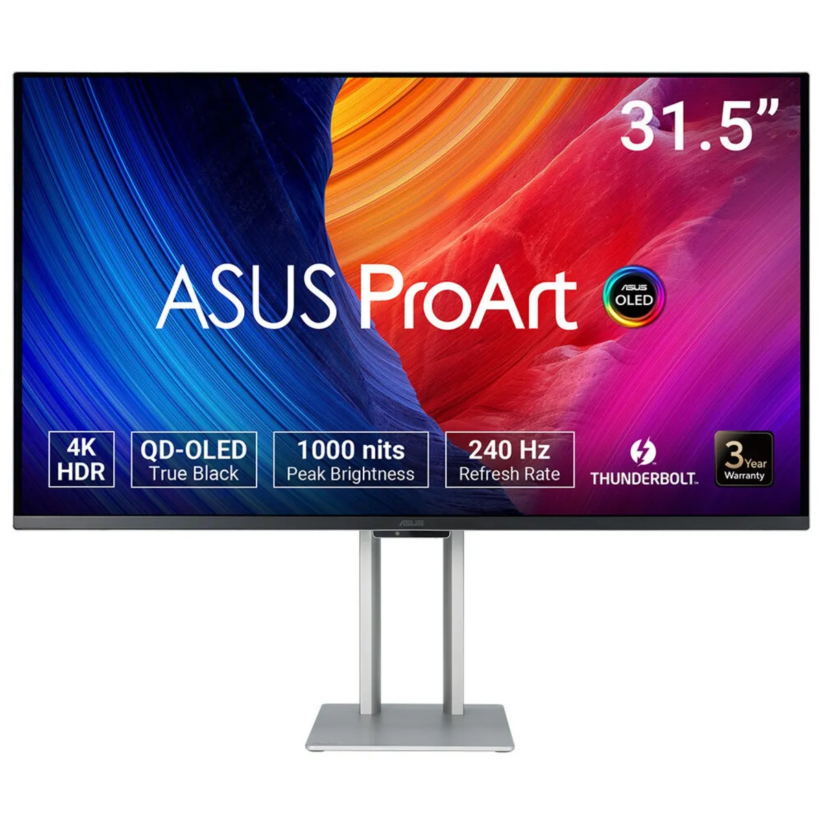 ASUS PA32UCDM ProArt PA32UCDM 31.5" QD-OLED 4K 0,1 ms USB 3.2 Gen 2 ezüst VESA magasságállítás beépített hangszórók #1