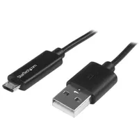 Startech.com USBAUBL1M USB A to Micro-B kábel 1 m USB 2.0 fekete nikkel bevonatú érintkezők LED