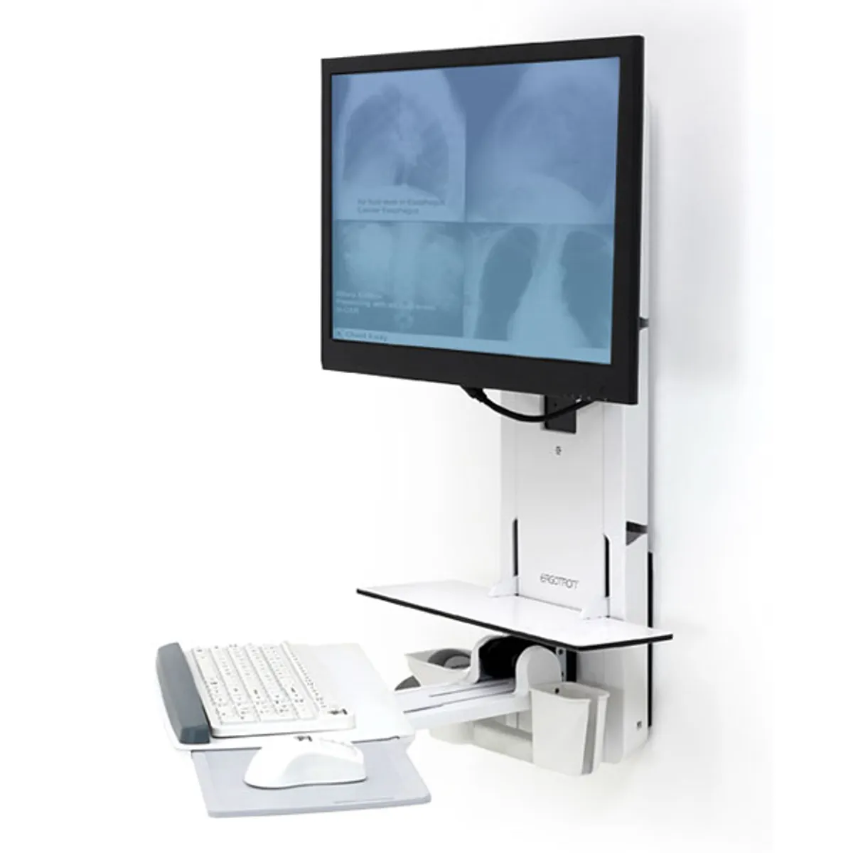 Ergotron 61-080-062 StyleView Sit-Stand LCD falitartó billentyűzet polccal 24" fehér 75x75-100x100 VESA 0-10 fok #1