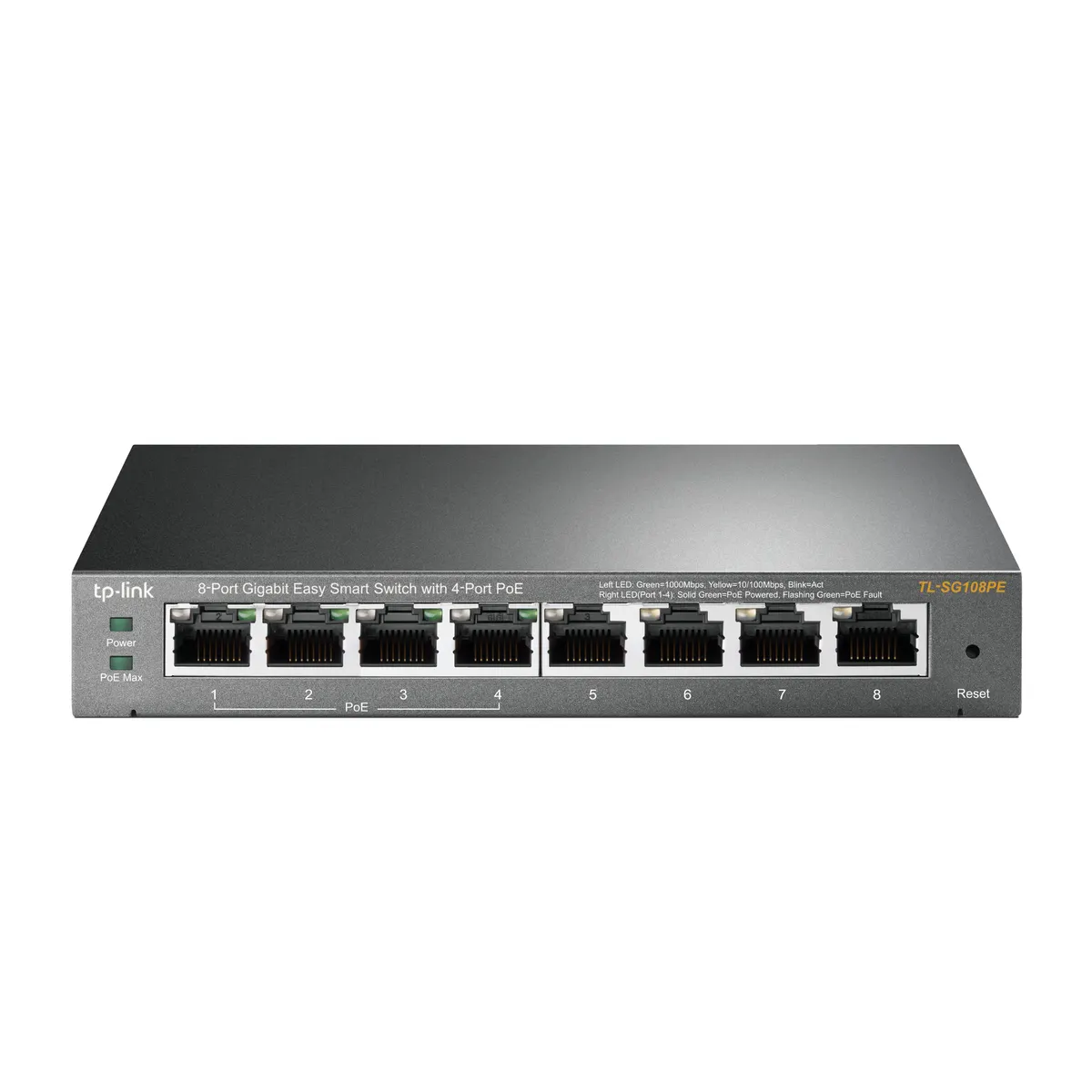 TP-Link TL-SG108PE 8-portos Gigabit Easy Smart Switch 4 PoE porttal, 55W PoE össztápellátás, QoS VLAN IGMP Snooping #1