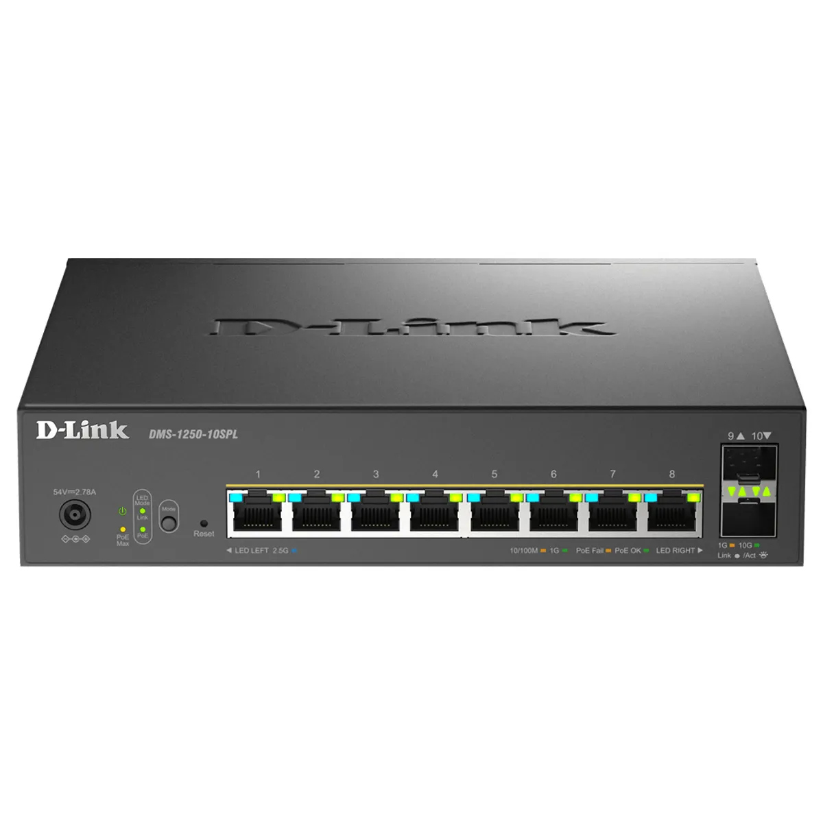 D-Link DMS-1250-10SPL/E 8x 2,5G BASE-T PoE 240W és 2x 10G SFP Plus #1