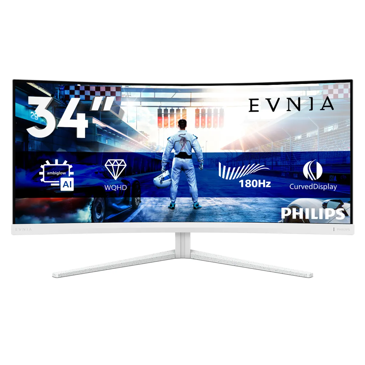 Philips 34M2C5501A/00 Evnia 5000 34" 3440x1440 WQHD 21:9 1 ms VA panel USB hub 3.2 Gen1 VESA állítható fehér #1
