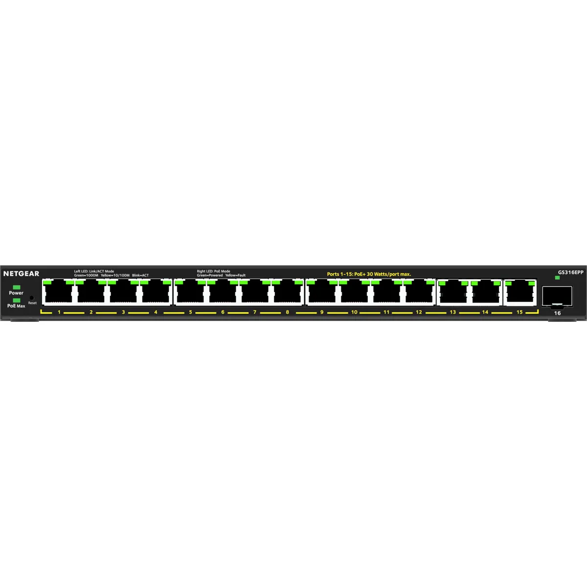 Netgear GS316EPP-100PES GS316EPP 16-portos PoE Plus Gigabit switch 1x SFP 231W #1