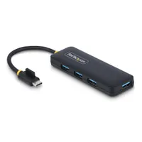 Startech.com H5C4A-USB-HUB 4-portos USB-C hub USB 3.2 Gen 1 Type-C bemenet USB-A 3.2 Gen 1 5 Gbps bus-powered fekete műanyag ház