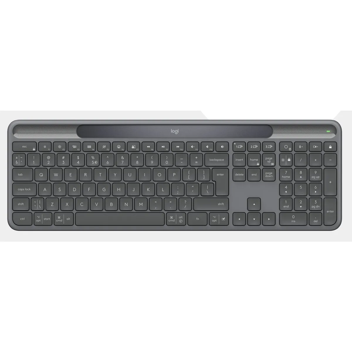 Logitech 920-013773 Signature Slim Solar K980 Graphite Bluetooth és RF QWERTZ teljes méretű ollós billentyűzet #1