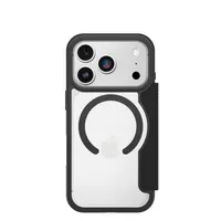 OtterBox 77-98588 React Folio MagSafe iPhone 17 Pro Max Oldalra nyíló tok, 1 kártyatartó, monokróm felület