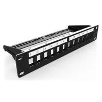 Assmann DN-91420 moduláris patch panel shield 12-port 1U fekete