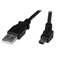 Startech.com USBAMB1MU USB A - Mini-B kábel 1 m USB 2.0 up-angle nikkel érintkezők fekete
