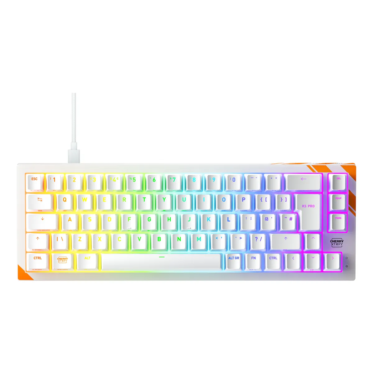 Cherry G8E-24200LACAGB-0 K5 pro tmr compact narancsárga fehér 65 százalékos USB RGB mechanikus kapcsoló #1