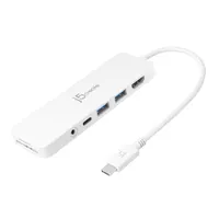 j5create JCD373-N USB-C többportos hub 60W PD 4K fehér