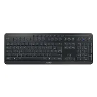 Cherry JK-8570FR-2 Stream billentyűzet FR kiosztás, USB, RF, Bluetooth, LED háttérvilágítás, ollós billentyűzet, egyenes, fekete
