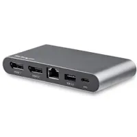Startech.com DK30C2DAGPD kétmonitoros USB-C dokkolóállomás fekete 100 W PD ethernet 1 Gbps 4k 60Hz