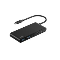 Belkin AVC023HQBK Connect 7-in-1 USB-C hub fekete duális USB-C portok