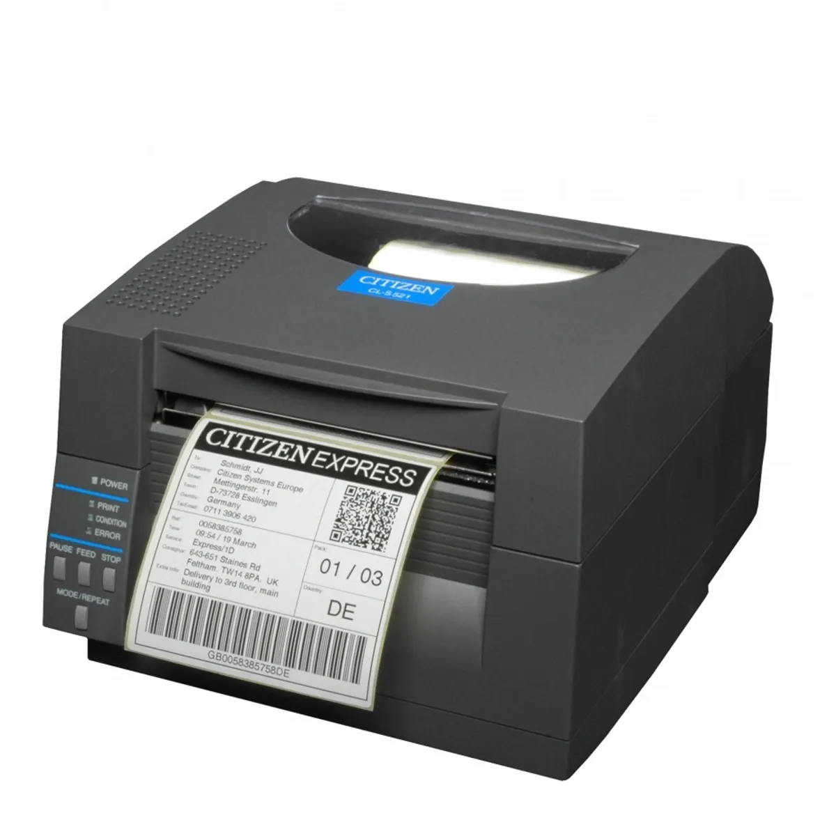 Citizen CLS521IINEBXX CL-S521II direkt termál 203x203 DPI 150 mm per s USB 12.5-118 mm fekete #1